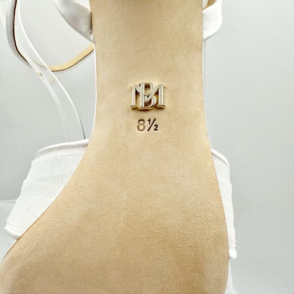 Badgley Mischka Tess Heeded Sandals US 8.5M EU 39 White Tulle Bow Bride NIB - Picture 12 of 12